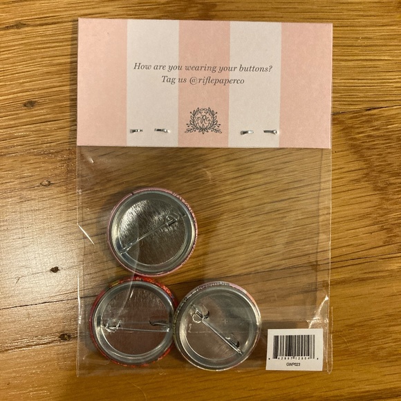 Rifle Paper Co. Love Blooms Valentine's Day Button Pin Set (3) - Picture 2 of 2
